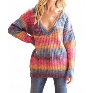 NEW BIBI harvest mornings tie dye sweater in multi color